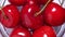 Sweet cherry close-up. rotation of red cherries