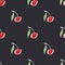 Sweet cherry fruit color vector plain seamless garden pattern. Simplified retro illustration. Wrapping or scrapbook