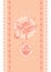 Sweet cherry, pink lettering logo and cupcake on the cherry frame seamless strip