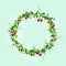 Sweet cherry wreath cute illustration