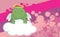 Sweet cherub turtle cartoon background