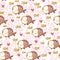 Sweet childish seamless pattern with fish and corals