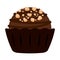Sweet Chocolate Candy Bonbons in Cup Icon PNG Illustration
