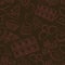 Sweet chocolate doodle sketch icons seamless pattern