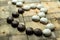 Sweet, chocolate gingerbreads on wooden background