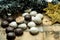 Sweet, chocolate gingerbreads on wooden background