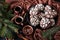 Sweet Christmas Chocolate Crinkle cookie, top view