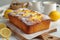 Sweet citrus Lemon bread, sugar coated, a close up of whole loaf