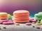 Sweet Colorful Macarons Isolated On White Background. Tasty Colourful Macaroons. High Quality Photo. Generative AI