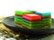 Sweet colorful treat of rainbow layered gelatin dessert