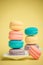 Sweet and colourful french macaroons