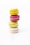 Sweet and colourful french macaroons