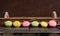 Sweet and colourful french macaroons or macaron