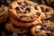 Sweet cookies with chocolate chips delightful treat on the table