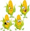 Sweet corn cartoon with hands