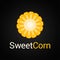 Sweet corn logo on black background