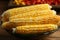 Sweet corns arranged in a bowl, a colorful and inviting display