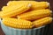 Sweet corns arranged in a bowl, a colorful and inviting display