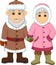 Sweet couple cartoon use cold clothes