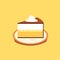 Sweet cream tart cake slice minimal vector icon