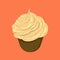 Sweet Creamy Cupcake Illustration