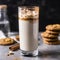 Sweet and Creamy Milk and Cinnamon Drink with Cookies
