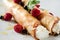 Sweet crepe with cottage cheese and berries