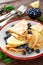 Sweet crepes filled with fresh blueberry