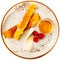 Sweet crepes with sliced soft brie, raspberries and honey