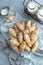 Sweet croissant cookies with jam filling