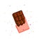Sweet dark brown chocolate cartoon vector icon in chocolate wrapping with sprinkles. Cartoon chocolate icon, chocolate