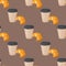 Sweet delicious croissant coffee cup morning bakery seamless pattern dessert pastry fresh drink cappuccino vector