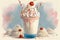 Sweet and Delicious Milkshake: An Illustration of Food Art as a Dream. Generative AI