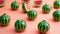 Sweet Delights: Petite Watermelon-Shaped Camel Sweets with a Green Glaze