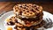 Sweet Delights Raisin infused Waffles with a Cinnamon Twist.AI Generated