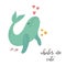 Sweet design with cute whale. Nursery art print