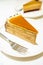 Sweet dessert with caramel crepe cake