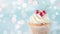 Sweet dessert cupcake decorated, birthday concept card