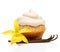 Sweet dessert, cupcake with vanilla pods