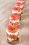 Sweet dessert tiramisu with fresh grapefruit