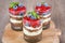 Sweet dessert tiramisu with strawberry