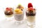 Sweet desserts in the glass