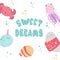 Sweet dreams scandinavian style banner vector template