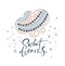 Sweet dreams vector calligraphy lettering text and illustration cloud with rainbow for social media content or kids