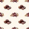 Sweet dried brown dates seamless pattern on light background.