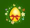 Sweet Easter egg with gift bow