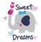 sweet elephant print vector art design