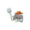 Sweet Farmer black joystick cartoon mascot with hat and tools