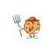 Sweet Farmer chocolate chips cookies cartoon mascot with hat and tools