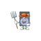 Sweet Farmer hard disk cartoon mascot with hat and tools
